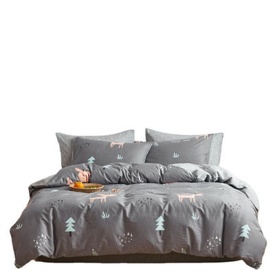 Skin-Friendly Aloe Cotton Four-Piece Duvet Cover Bedding Sheet Set with 133x72 Density