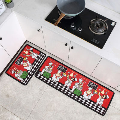 Anti Fatigue Woven 3D Prints Kitchen Mats and Rugs Set of 2 with TPR RUBBER Backing