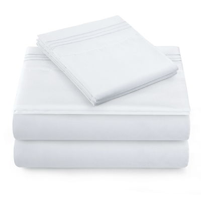 Cheapest Bed Sheet 200TC 100% Polyester Microfiber Three Lines Embroidery Set from Xinpai