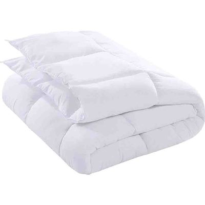 Quilted Comforter with Corner Tabs Hotel Box Stitched Down Alternative Comforter