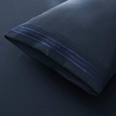 200TC Three Lines Embroidery Luxury Hotel Sheet Set with 100% Polyester Microfiber