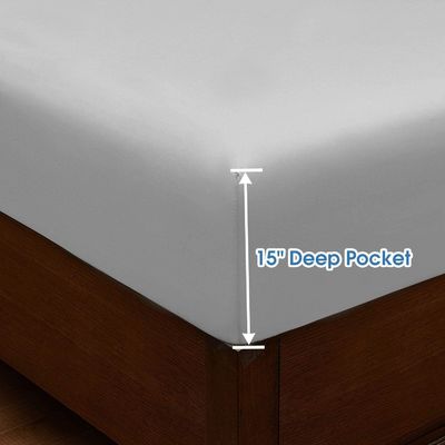 90gsm Embroidered Sheets Set Solid Pattern Extra Soft Wrinkle and Fade Resistant 4PCS
