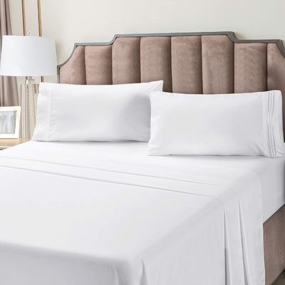 Super Soft 200TC Microfiber Embroidery Sheets Set for Deep Pockets and Fade Resistance