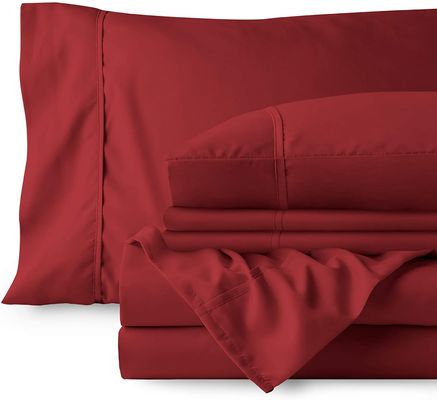 100% Polyester Microfiber Plain 5mm Trim Luxury Bedding Sheet Sets for 6PCS in Xinpai