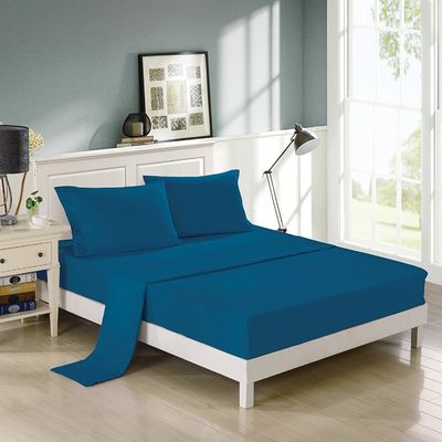 NO Filling Elegant and Modern Scroll Flowers Embroidered Sheet Set 4pcs 100% Polyester