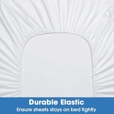 Super Soft Microfiber Embroidered Bedroom Sheets Set Full Size 4pcs Cooling and Breathable