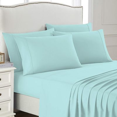 6 PC Super Soft Microfiber Bedding Set Wrinkle Fade Resistant for 14'' Deep Pocket