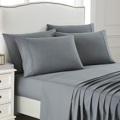 Super Soft Brushed Microfiber 1800 Thread Count Luxury Egyptian Trim Bed Sheet Set 6pcs
