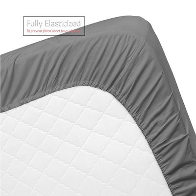 4pcs Three Lines Embroidery Hotel Comforter Bed Sheet 100% Polyester