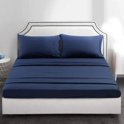 Get a Restful Sleep with 4PCS Brushed Microfiber Sheet Set Featuring 3-Line Embroidery