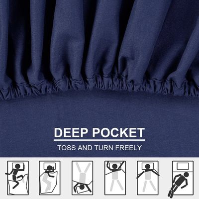 Get a Restful Sleep with 4PCS Brushed Microfiber Sheet Set Featuring 3-Line Embroidery