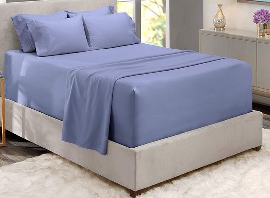 6pcs Soft Brushed 2200 Thread Count Bamboo Fabric Sheet Set NO Filling Machine Washable