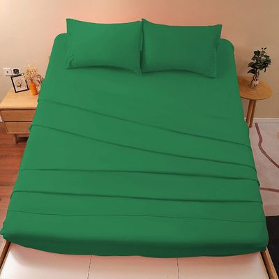Embroidery Two Lines Bed Sheet Set 4pcs for USA 100% Polyester Microfiber Material