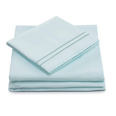 90gsm Microfiber Bed Set with Two Lines Embroidery 3pcs and 4pcs Set Machine Washable
