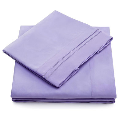 90gsm Microfiber Bed Set with Two Lines Embroidery 3pcs and 4pcs Set Machine Washable