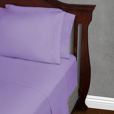 90gsm Microfiber Bed Set with Two Lines Embroidery 3pcs and 4pcs Set Machine Washable