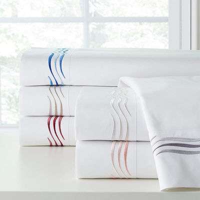 75GSM 100% Polyester Microfiber Fashion Bed Sheet with Beautiful Embroidery 4PCS Made