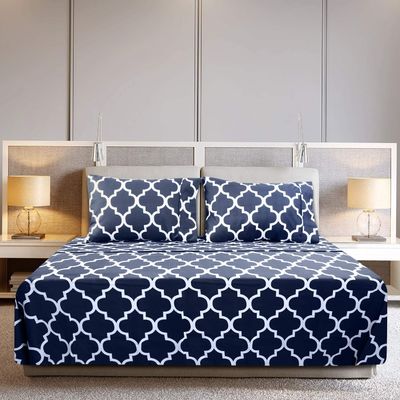 All-Season 4pcs Brushed Printing Microfiber Sheet Set with 133 * 60 Fabric Density