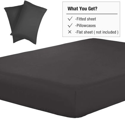 133 * 60 Fabric Density 3 Piece Fitted Sheet Set for 20&quot; Deep Mattresses 2 Pillowcases