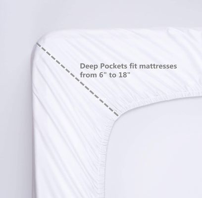 3pcs Luxury Softest 1500 Thread Count Egyptian Fitted Bed Sheet for Hospital Bedding
