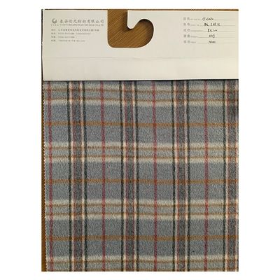 Coat Suit Woven Fabric Fancy And Luxury Polyester Wool Blended Tweed With Large Plaid