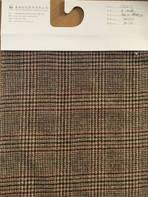 Coat Suit Woven Fabric Fancy And Luxury Polyester Wool Blended Tweed With Large Plaid