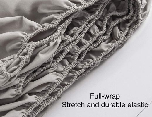 Customized YES 100% Polyester Microfiber Fitted Sheet Fully Elastic All Around Extra Deep Pocket All-Season