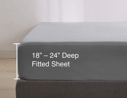 Customized YES 100% Polyester Microfiber Fitted Sheet Fully Elastic All Around Extra Deep Pocket All-Season