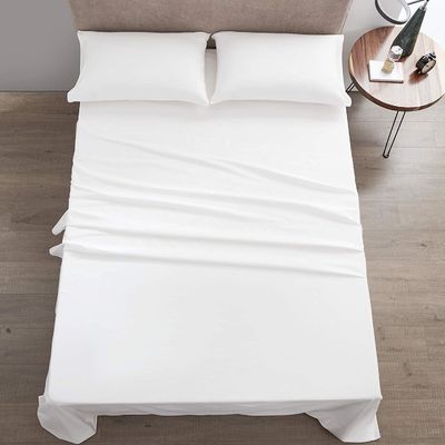 4 Piece 100% Cotton Luxury Soft Breathable Deep Pocket Bed Sheet Set with Portable