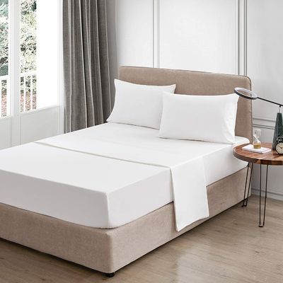 4 Piece 100% Cotton Luxury Soft Breathable Deep Pocket Bed Sheet Set with Portable
