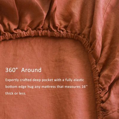 Create a Cozy Bedroom with Our All-Season 100% French Linen Sheet Set Stone Washed