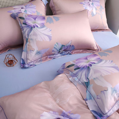 Custom Flower Design Washable 60s 100% Lyocell Sateen Bedding Set for Bedroom Grade A