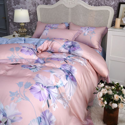 Custom Flower Design Washable 60s 100% Lyocell Sateen Bedding Set for Bedroom Grade A
