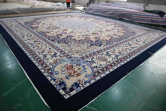 100% Handmade Seasonal Customized Shape Zealand Wool and Silk Carpet for Living Room