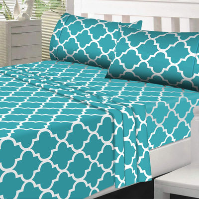 Personalized Luxury Customized Design 4-Piece Bed Sheet Set with 300 Thread Count