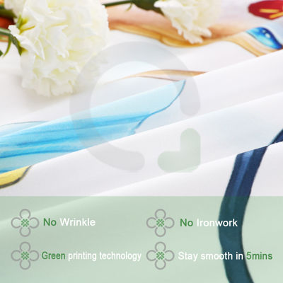 All-Season 4-Piece Bedding Set Princess and Curtains Stonewashed Linen for Kids Full Size