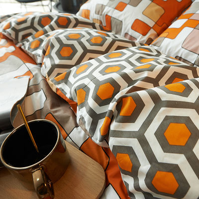 Yarn Dyed Pattern 100% Bamboo Duvet Cover Set Modern Style with Bedsheet Pillowcases