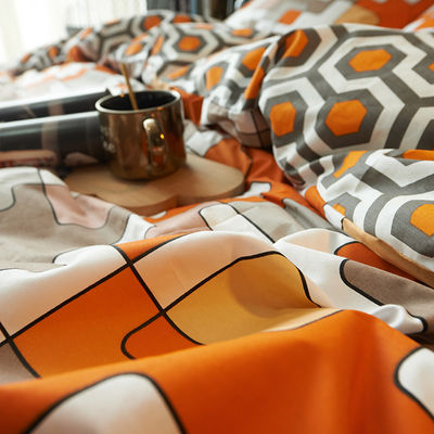 Yarn Dyed Pattern 100% Bamboo Duvet Cover Set Modern Style with Bedsheet Pillowcases