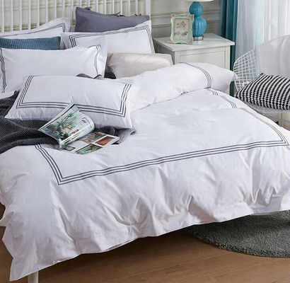 Elegant Home 60s Pure Cotton Customized Hotel Bedding Set with YARN DYED Pattern