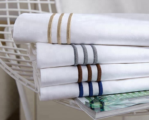 Elegant Home 60s Pure Cotton Customized Hotel Bedding Set with YARN DYED Pattern