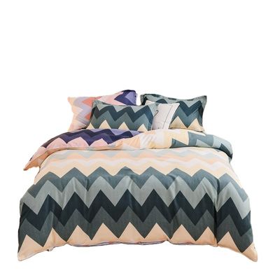 White 4 Piece 100% Cotton Quilt Bedding Set Customized Color Comforter Bed Sheet Set