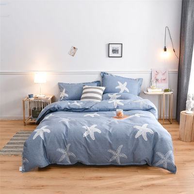 White 4 Piece 100% Cotton Quilt Bedding Set Customized Color Comforter Bed Sheet Set