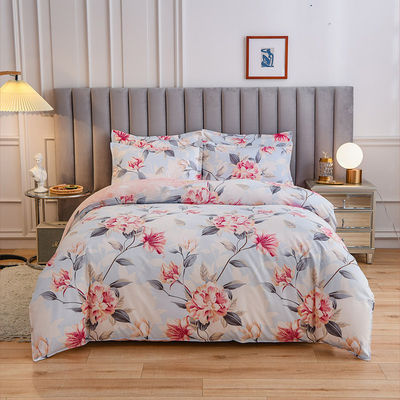 White 4 Piece 100% Cotton Quilt Bedding Set Customized Color Comforter Bed Sheet Set