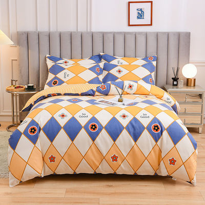 White 4 Piece 100% Cotton Quilt Bedding Set Customized Color Comforter Bed Sheet Set