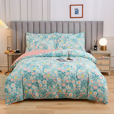 White 4 Piece 100% Cotton Quilt Bedding Set Customized Color Comforter Bed Sheet Set