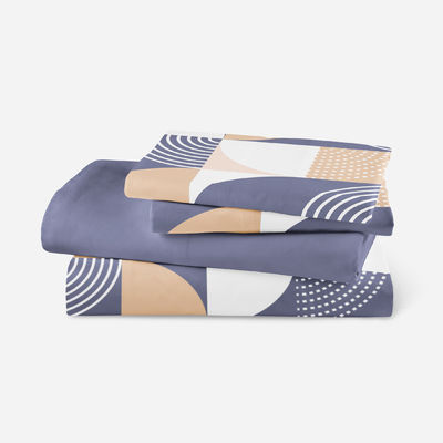 Home Textile Flat Sheet Geometric Printed Bed Cover Soft Bed Sheet 4 Pcs Quantity