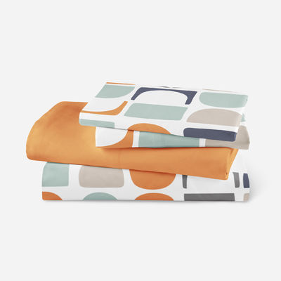 Home Textile Flat Sheet Geometric Printed Bed Cover Soft Bed Sheet 4 Pcs Quantity