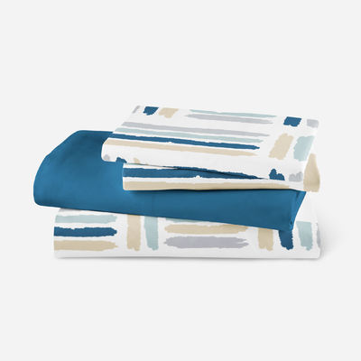 Home Textile Flat Sheet Geometric Printed Bed Cover Soft Bed Sheet 4 Pcs Quantity