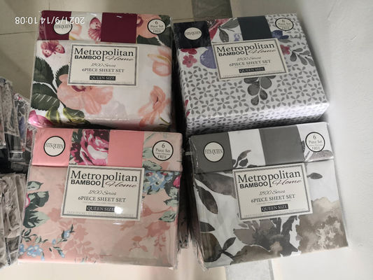 European and American Style 6pcs 100% Polyester Print Microfiber Fabric Bedding Sheet Set