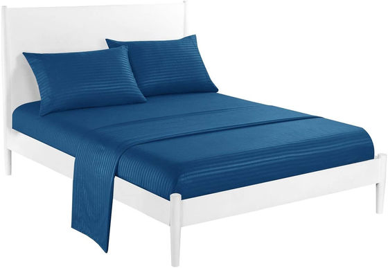 Satin Stripe 90GSM Microfiber Extra Soft Luxury Bed Sheets Set 3pcs 4pcs Navy Deep Pocket